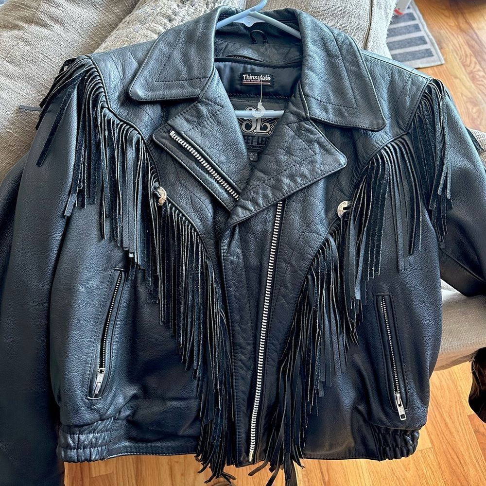 Street Legal Bermans leather moto jacket. Final price